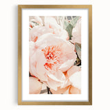 Extra large abstract art print featuring textured swirls in spring hues, framed in gold, ideal for living room decor.