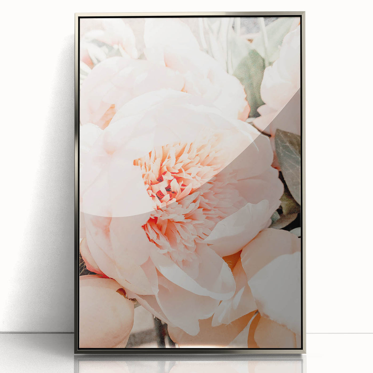 Mid-century modernist art depicting spring, with pastel colors on framed acrylic, ideal for nursery wall decor.