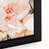 Framed canvas featuring a textured depiction of spring with vivid colors on a black background, ideal for living room decor.