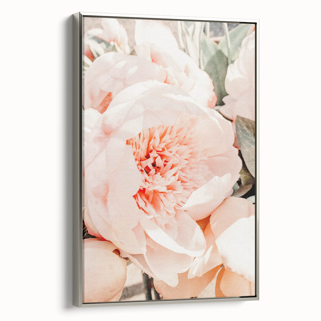 Spring landscape art painting on framed canvas, featuring colorful flora against a black background.