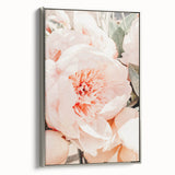 Spring landscape art painting on framed canvas, featuring colorful flora against a black background.