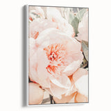 Vintage poster art of spring season on extra large framed canvas, featuring colorful flora against a black background.