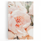 Black and white abstract floral design on large stretched canvas, suitable for kitchen wall art.