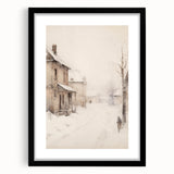 Abstract art print featuring textured swirls in vibrant winter hues on a large canvas, ideal for living room decor.