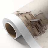 Art Deco poster featuring a winter scene with soft blue and white tones on rolled canvas, ideal for nursery wall art.