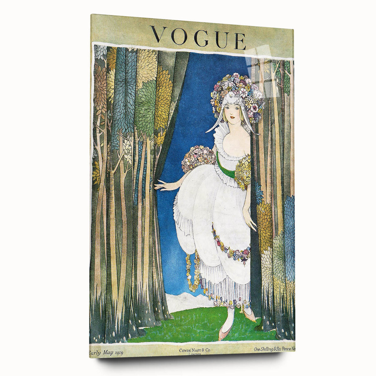 1919 Spring Vogue Cover Print - Floral Fantasy Art Deco Wall Decor
