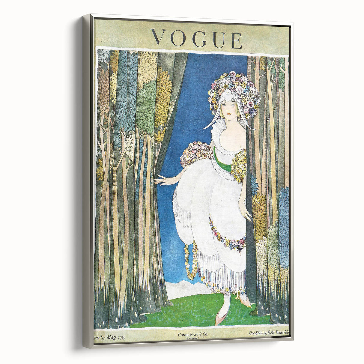 1919 Spring Vogue Cover Print - Floral Fantasy Art Deco Wall Decor