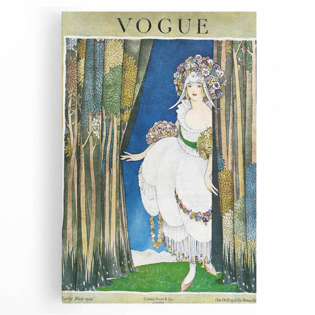 1919 Spring Vogue Cover Print - Floral Fantasy Art Deco Wall Decor