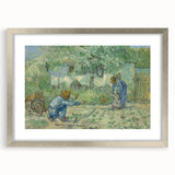 Extra large abstract art print featuring textured swirls in vibrant blues and yellows, framed in silver.