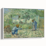 Vintage poster art of Van Gogh's painting on a white framed canvas, featuring vibrant colors, ideal for living room decor.