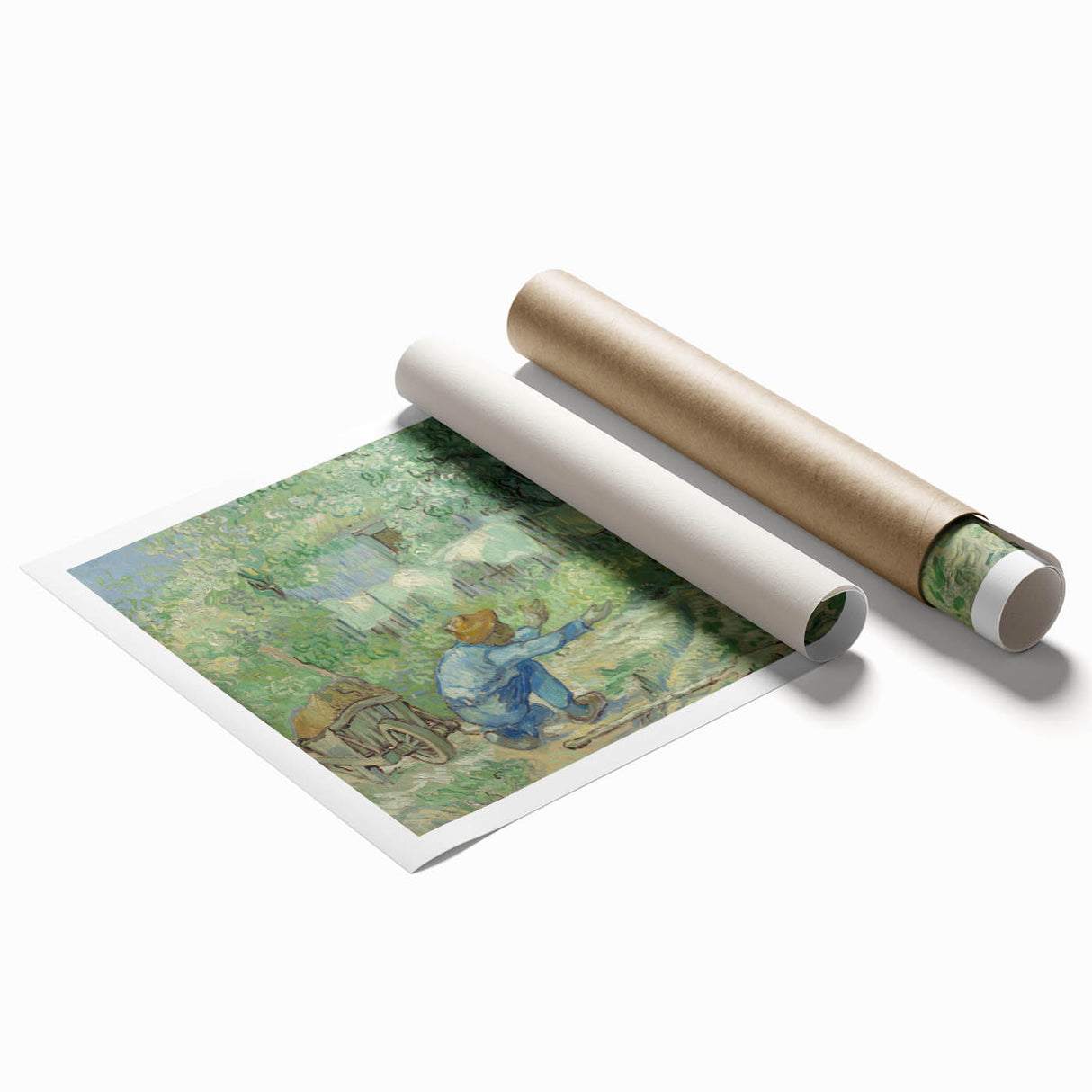 Extra large rolled canvas print featuring Van Gogh-inspired floral art in vibrant colors, ideal for classy bathroom wall art.