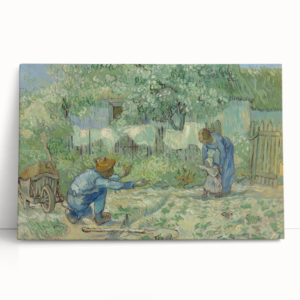 Large black and white stretched canvas print of a Van Gogh-inspired abstract design, ideal for kitchen wall art.