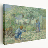 Vincent van Gogh inspired landscape on large stretched canvas with vibrant blue and yellow tones.