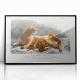 Romanticism Art: Lioness with Cubs by D’Orbigny - Wildlife Canvas