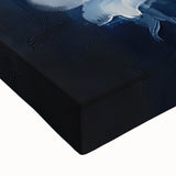 Elegant Navy & White Floral Wall Art - Modern Canvas for Living Room