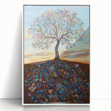 Framed acrylic artwork showcasing vibrant abstract floral designs in a white frame, perfect for modern home decor and adding a touch of elegance to any space.