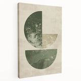 Abstract minimalist wall art on stretched canvas, showcasing soft pastel colors and geometric shapes, perfect for modern home decor.