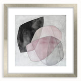 Colorful Abstract Wall Art – Pink, Black & Gray Soft Shape Canvas