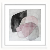 Colorful Abstract Wall Art – Pink, Black & Gray Soft Shape Canvas