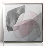 Colorful Abstract Wall Art – Pink, Black & Gray Soft Shape Canvas