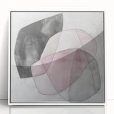 Colorful Abstract Wall Art – Pink, Black & Gray Soft Shape Canvas