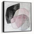 Colorful Abstract Wall Art – Pink, Black & Gray Soft Shape Canvas