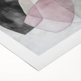 Colorful Abstract Wall Art – Pink, Black & Gray Soft Shape Canvas