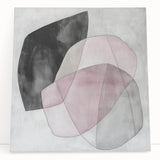 Colorful Abstract Wall Art – Pink, Black & Gray Soft Shape Canvas