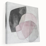 Colorful Abstract Wall Art – Pink, Black & Gray Soft Shape Canvas