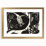 Expressionist Art: Two Mythical Animals - Abstract Expressionism Print