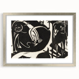 Expressionist Art: Two Mythical Animals - Abstract Expressionism Print
