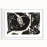 Expressionist Art: Two Mythical Animals - Abstract Expressionism Print