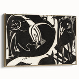 Expressionist Art: Two Mythical Animals - Abstract Expressionism Print