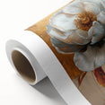 Luxury Gold & White Floral Wall Art - Modern Living Room Canvas