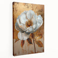 Luxury Gold & White Floral Wall Art - Modern Living Room Canvas