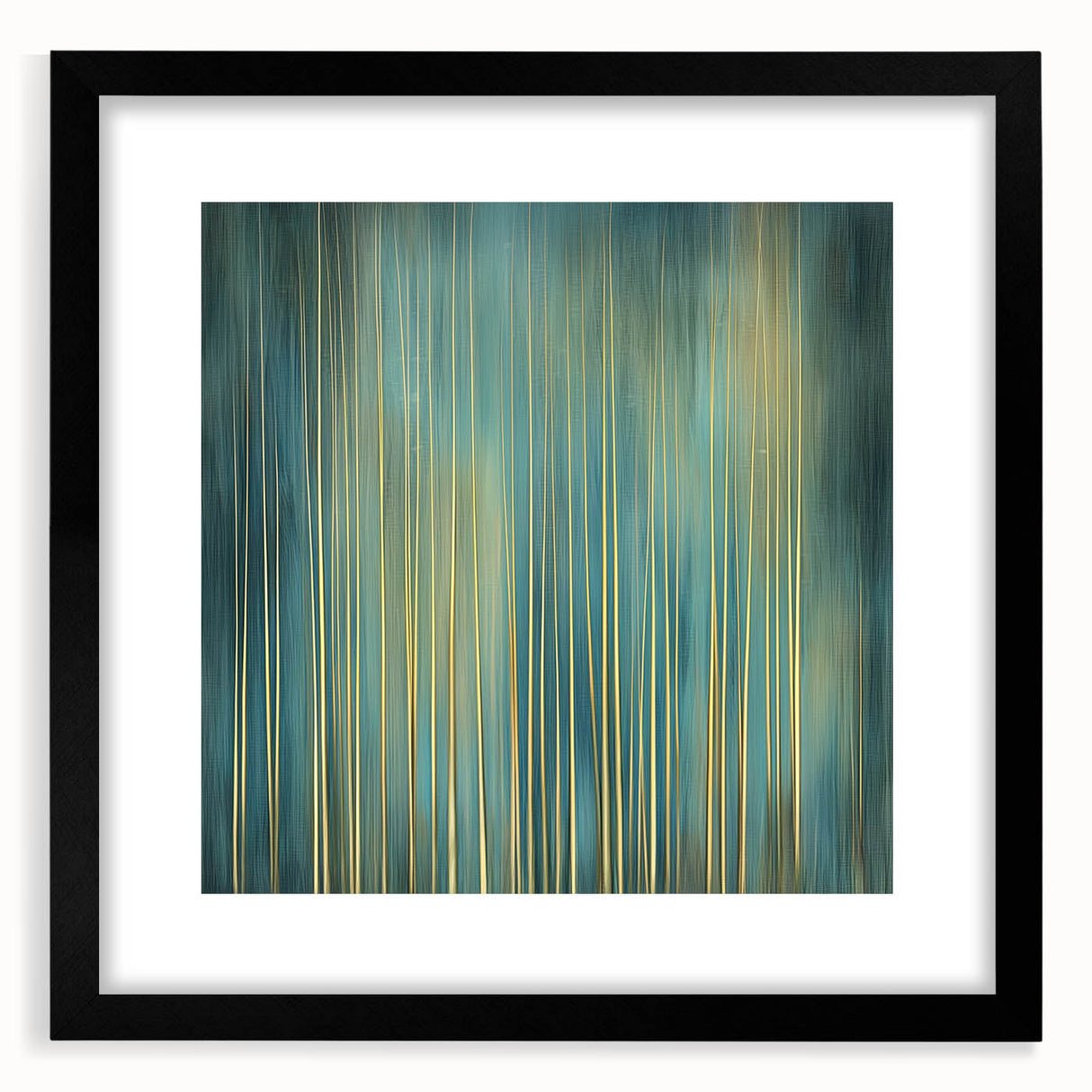 Abstract floral frame with a black mat, showcasing vibrant colors and intricate designs, ideal for modern home decor or gallery display. This elegant artwork enhances any room's aesthetics and adds a touch of sophistication.