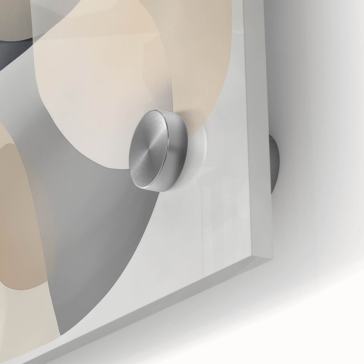 Abstract Art Prints – Beige & Gray Organic Shape Modern Wall Canvas