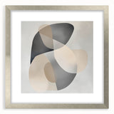 Abstract Art Prints – Beige & Gray Organic Shape Modern Wall Canvas