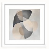 Abstract Art Prints – Beige & Gray Organic Shape Modern Wall Canvas