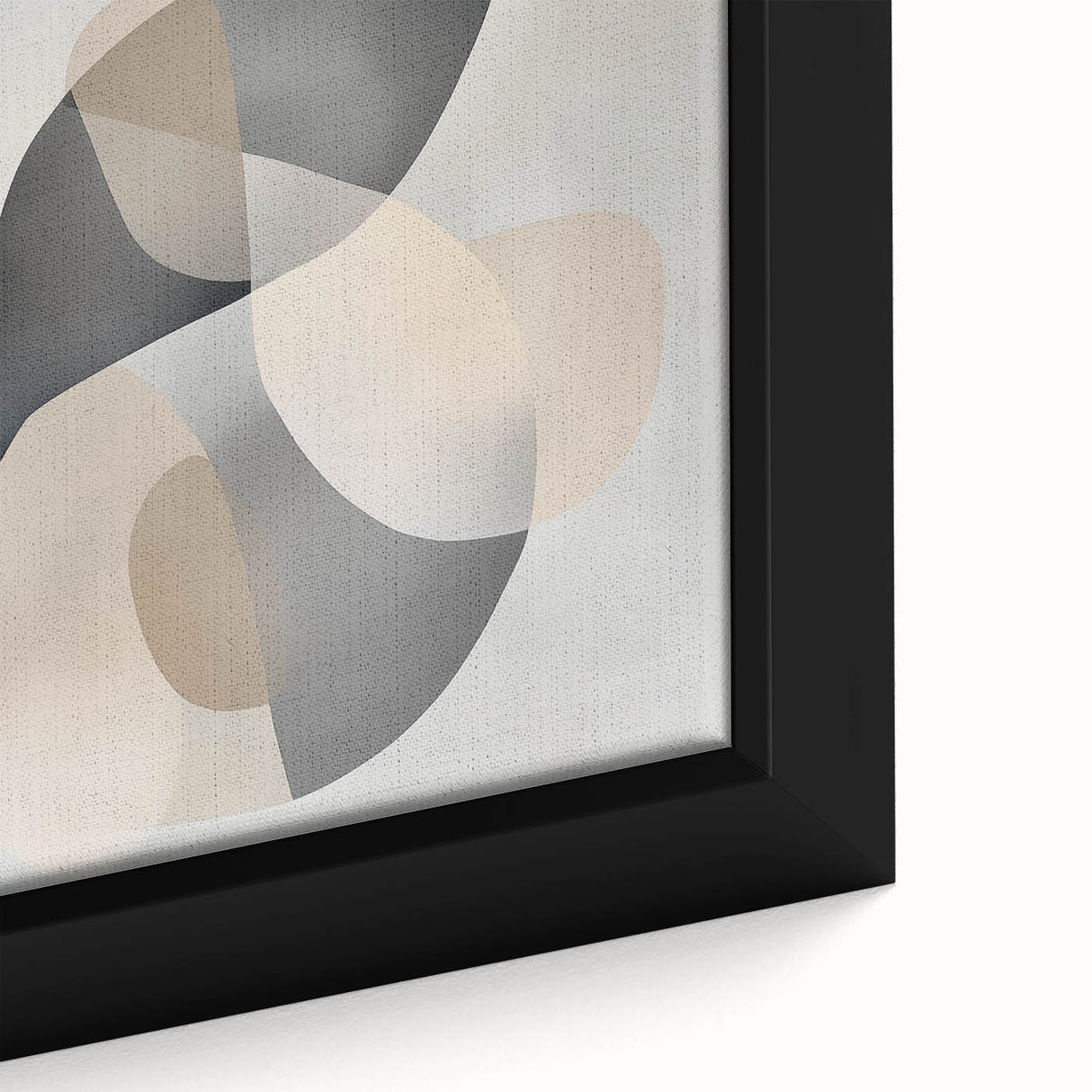 Abstract Art Prints – Beige & Gray Organic Shape Modern Wall Canvas
