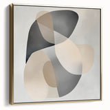 Abstract Art Prints – Beige & Gray Organic Shape Modern Wall Canvas