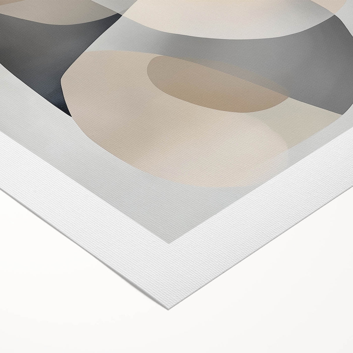 Abstract Art Prints – Beige & Gray Organic Shape Modern Wall Canvas