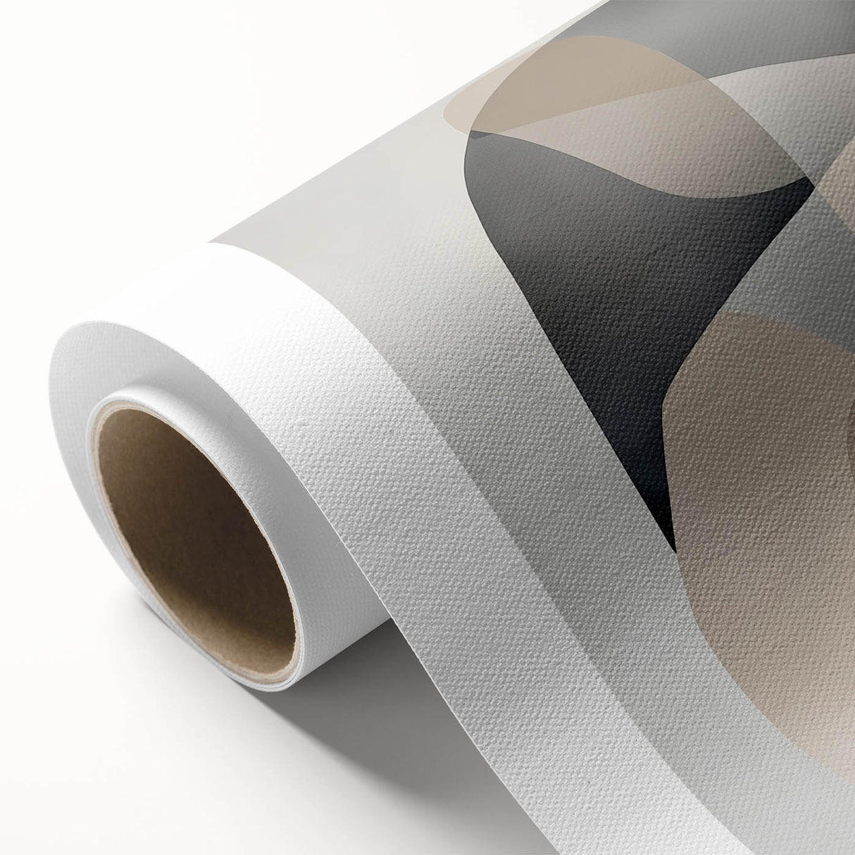 Abstract Art Prints – Beige & Gray Organic Shape Modern Wall Canvas
