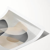 Abstract Art Prints – Beige & Gray Organic Shape Modern Wall Canvas