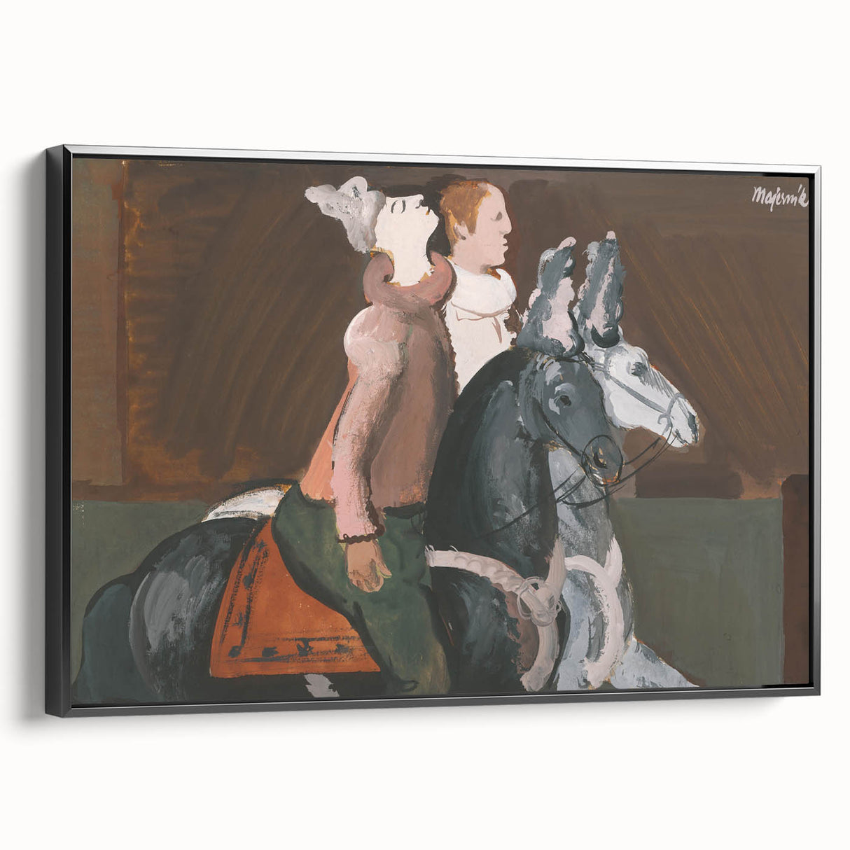 Expressionist Art: Two Riders - Abstract Expressionism Painting Print