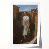 Romanticism Art: Ponte San Rocco by Granet - Landscape Canvas Print