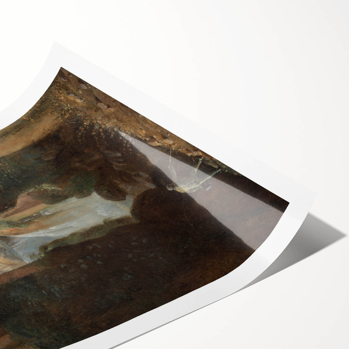 Romanticism Art: Ponte San Rocco by Granet - Landscape Canvas Print