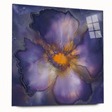 Canvas Art for Dining Area – Bold Purple & Gold Floral Print