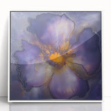 Canvas Art for Dining Area – Bold Purple & Gold Floral Print