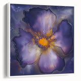 Canvas Art for Dining Area – Bold Purple & Gold Floral Print